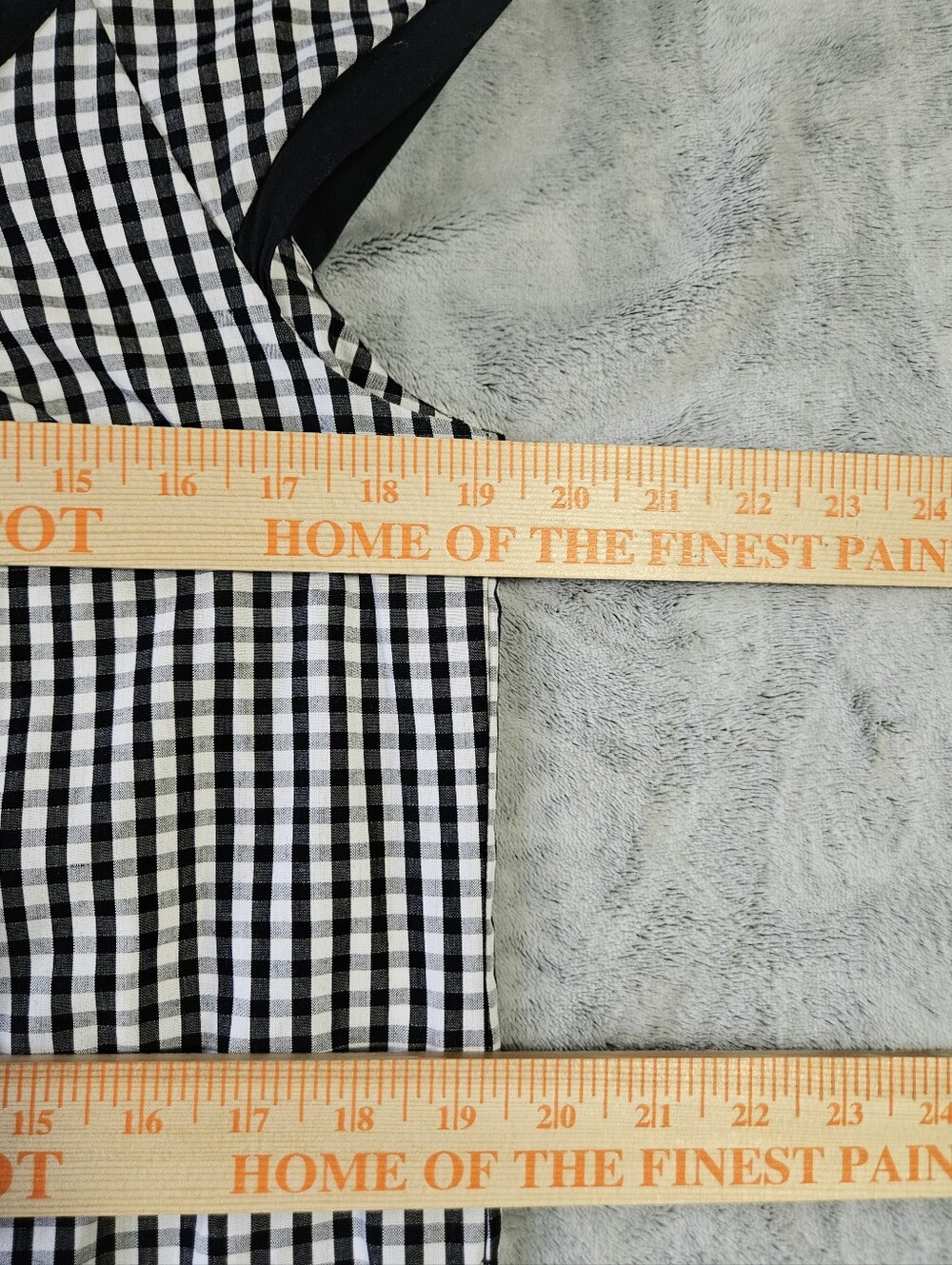 0207 Rabbit Rabbit Rabbit Designs Gingham Dress Black White Size 12 Retro Fall - Picture 12 of 14